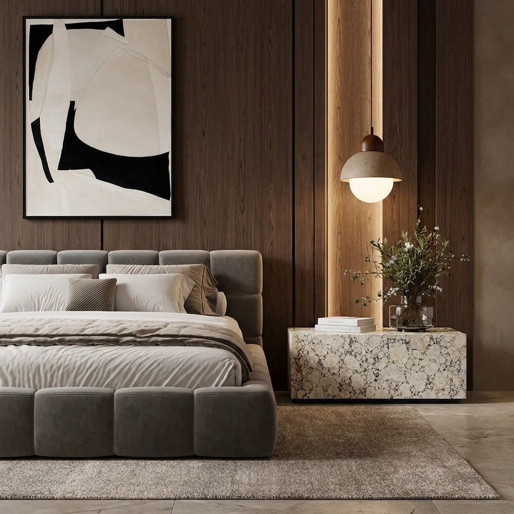 Bruno Calacatta Viola Marble Bedside Table