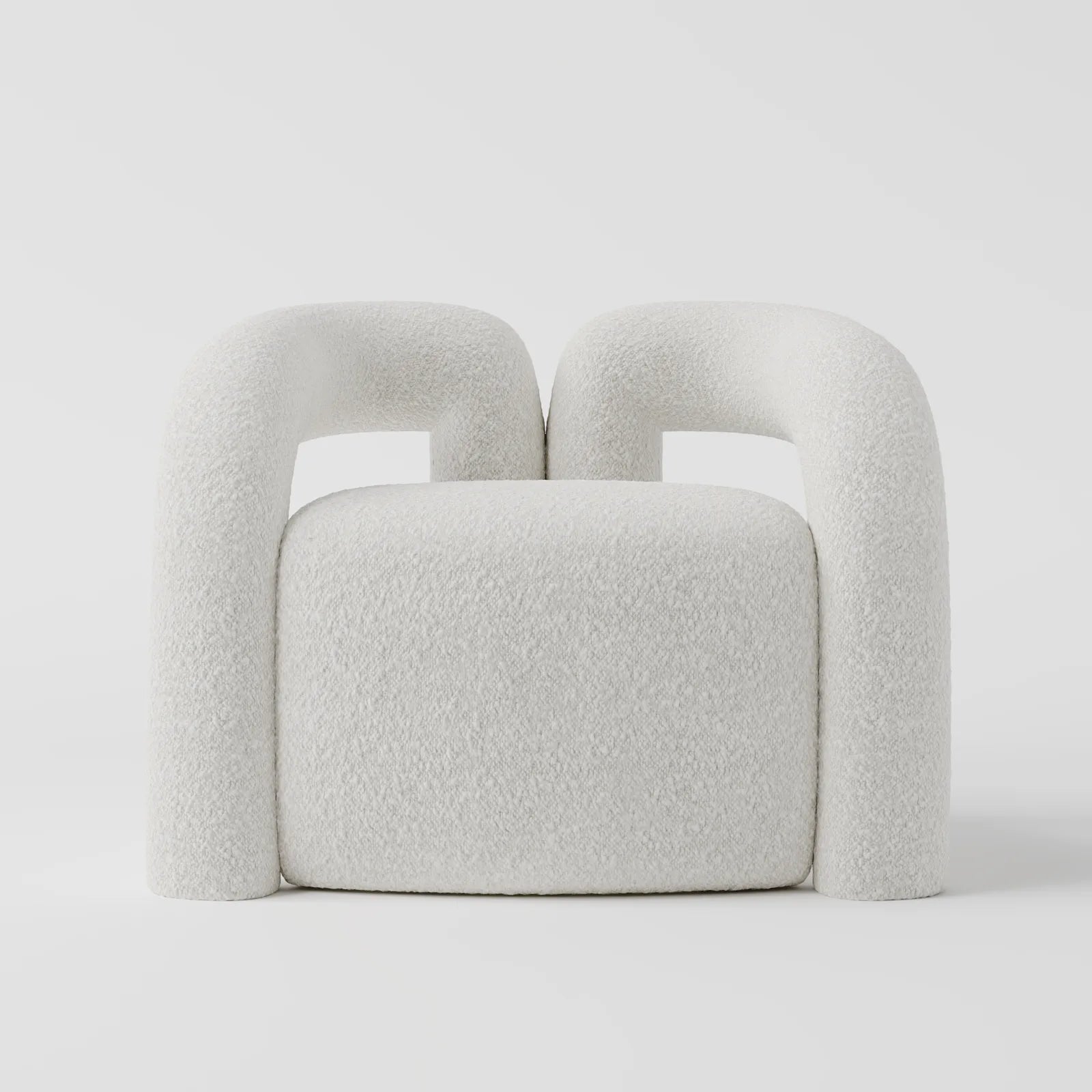 Modern Boucle Open-Back Accent Armchair 1