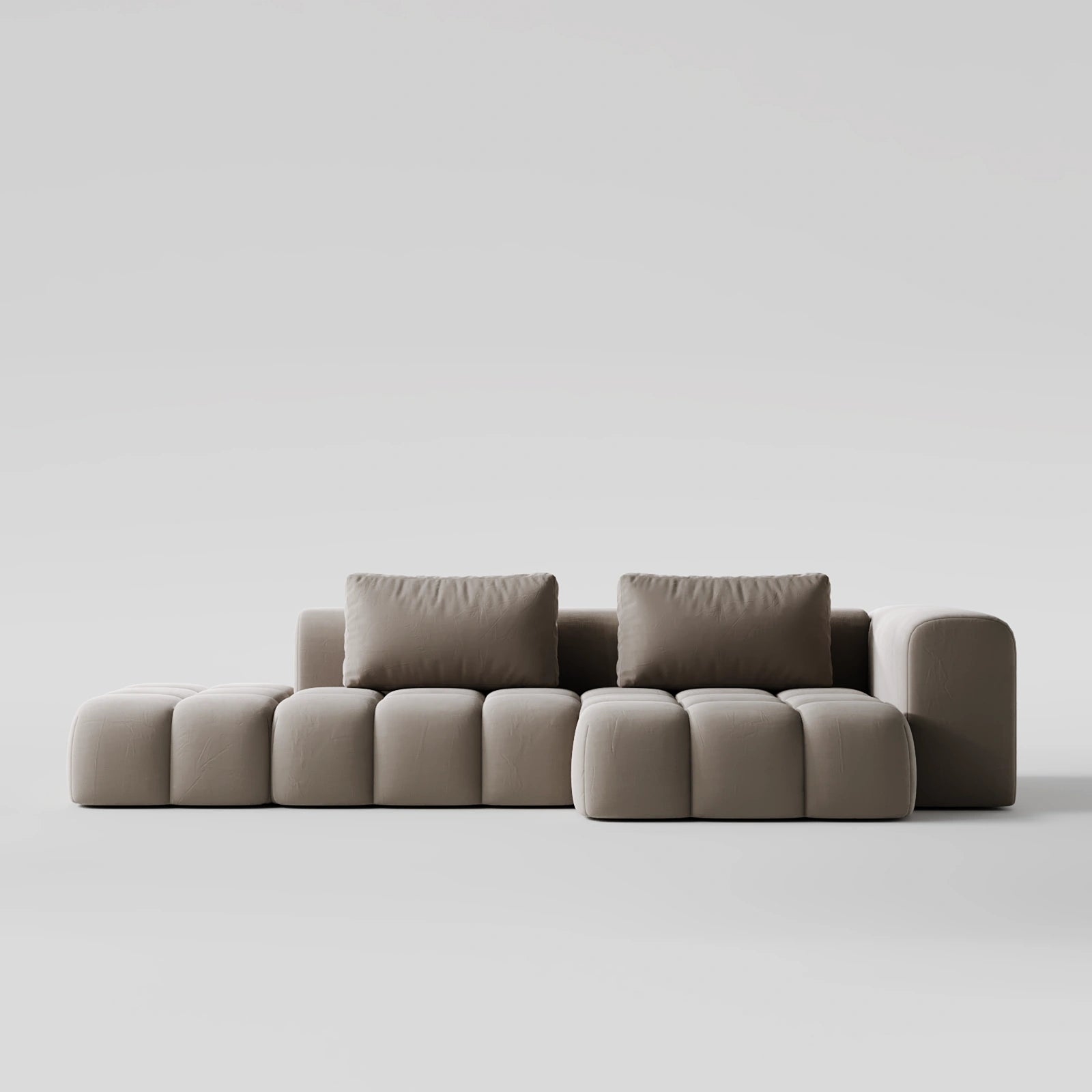 Cuddle Cove Matt Velvet L-Shaped Sofa 1