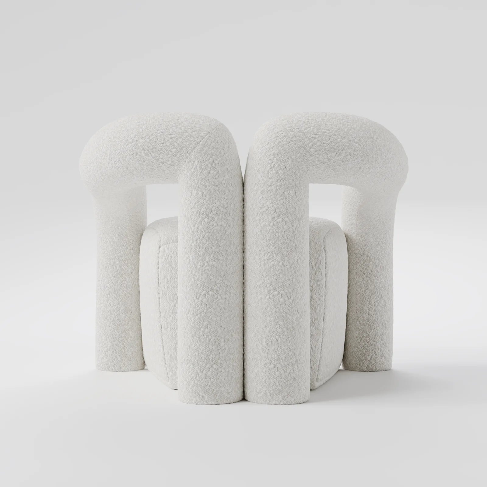 Modern Boucle Open-Back Accent Armchair 5