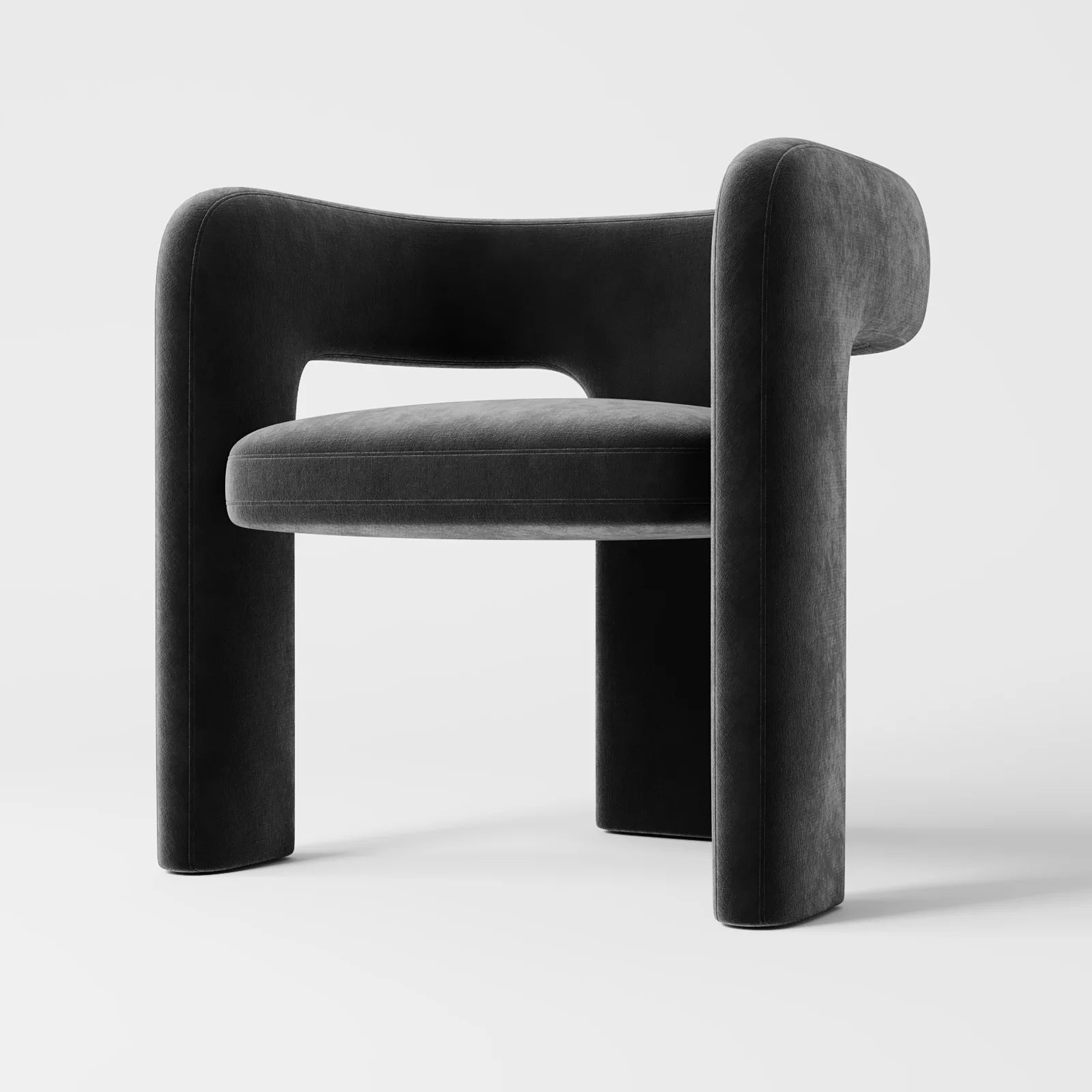 Lush U-Shaped Velvet Armchair 3