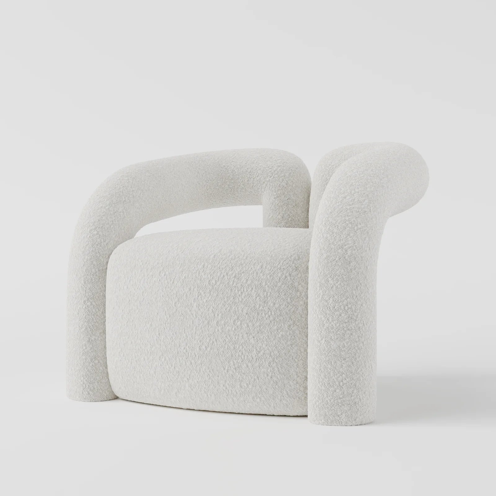 Modern Boucle Open-Back Accent Armchair 3