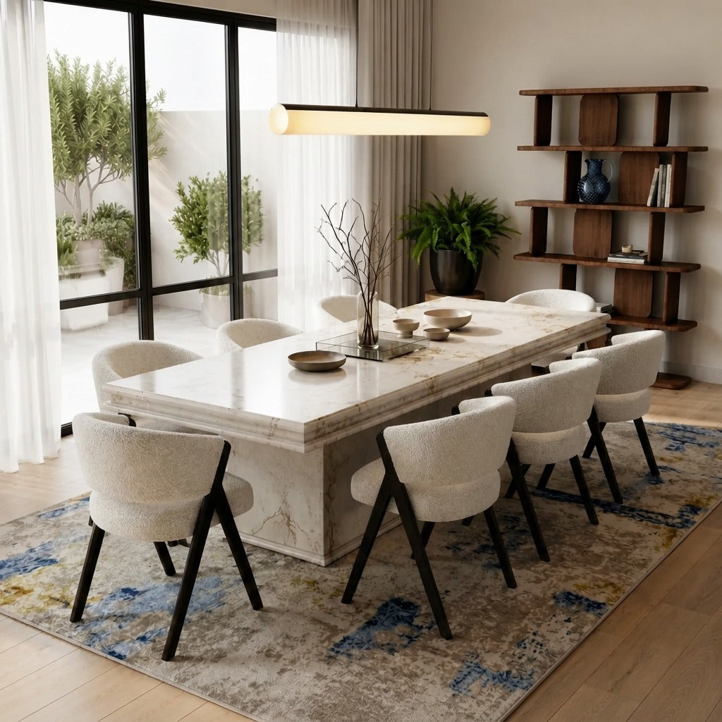 Cornelia Marble Finish Large Dining Table image