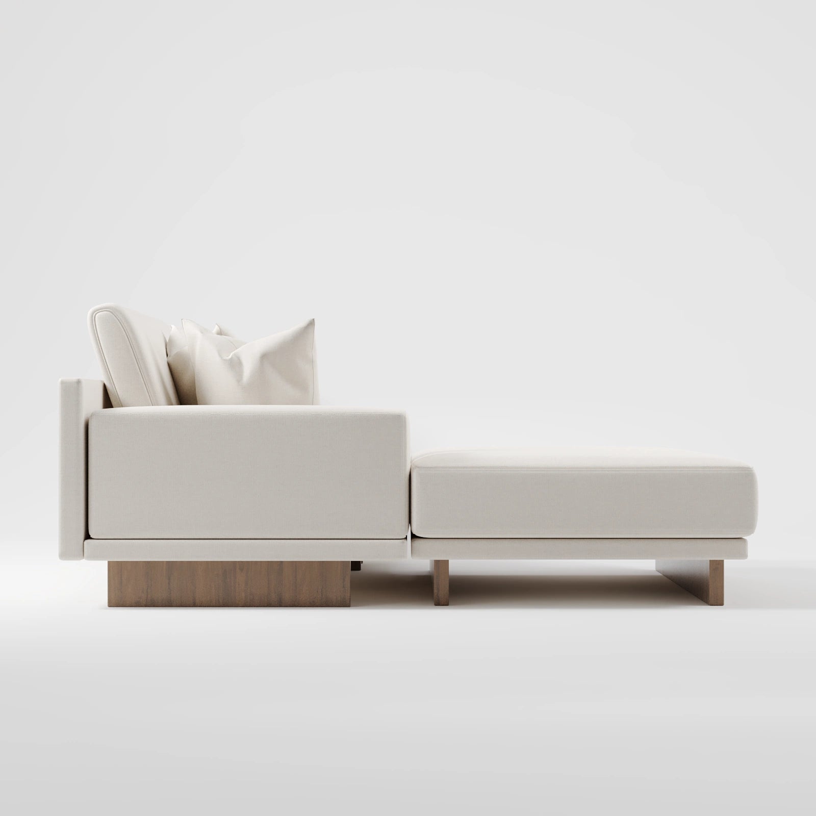 Evoque Linen L-Shaped Sofa with Ottoman 2