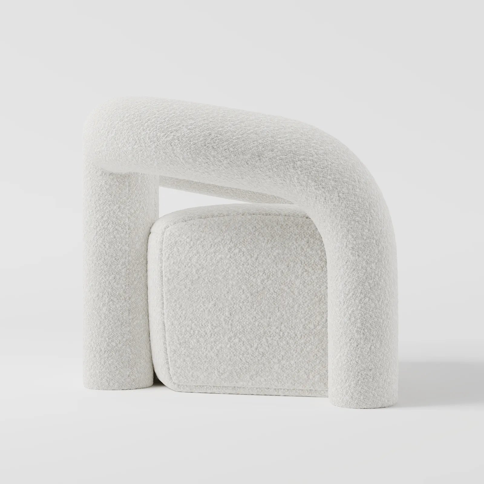 Modern Boucle Open-Back Accent Armchair 2