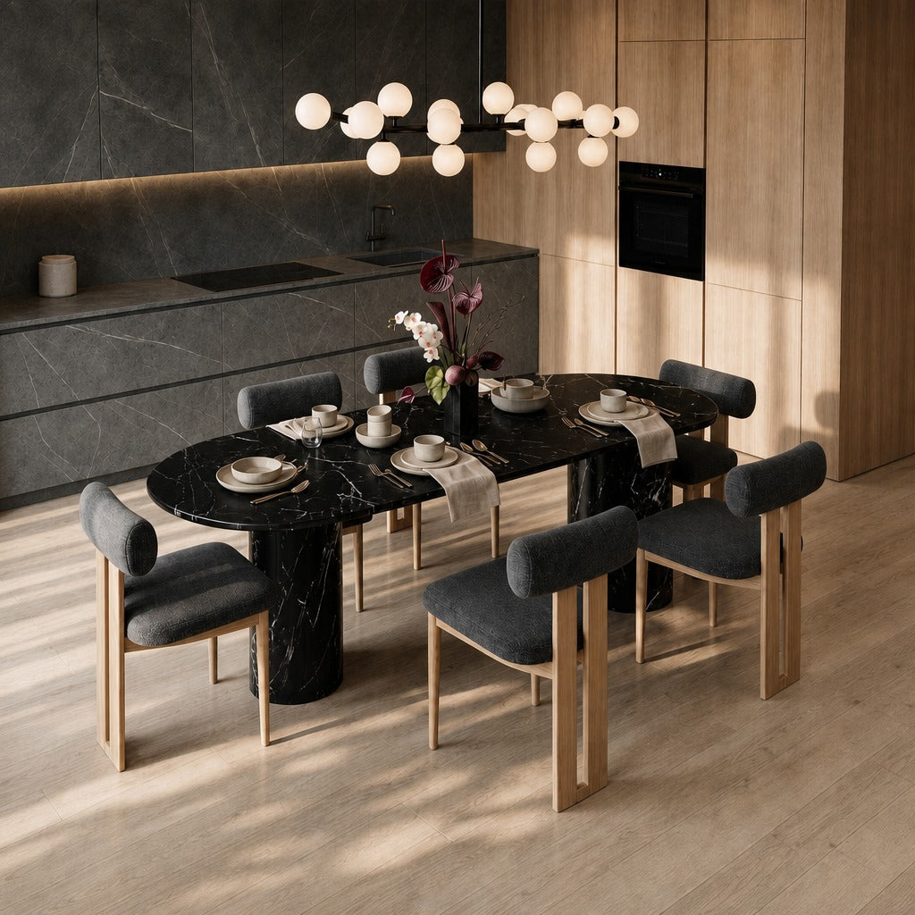 Modena Black Marquina Dining Table image