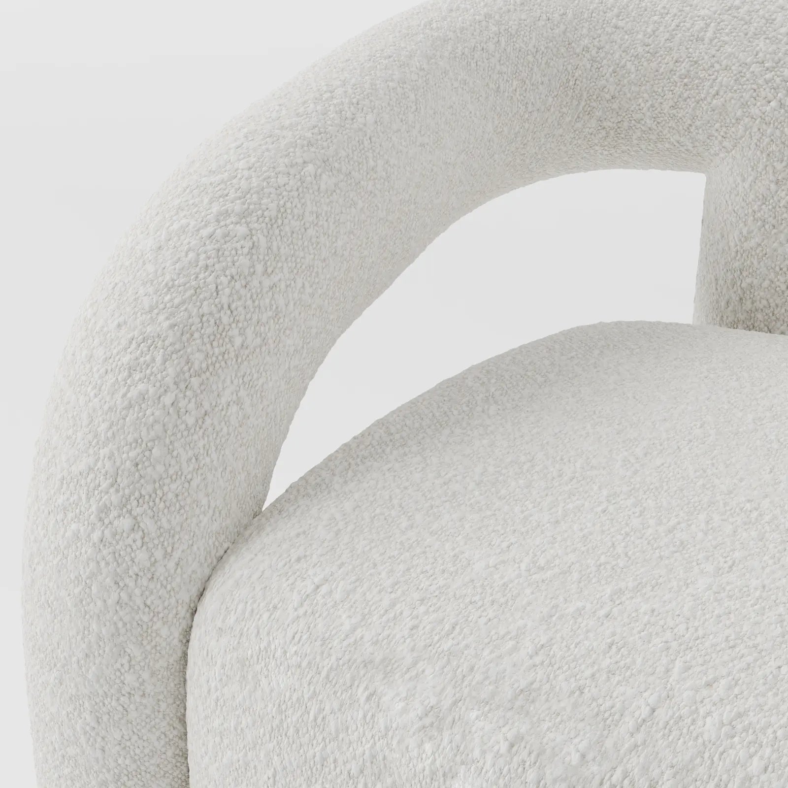 Modern Boucle Open-Back Accent Armchair 4