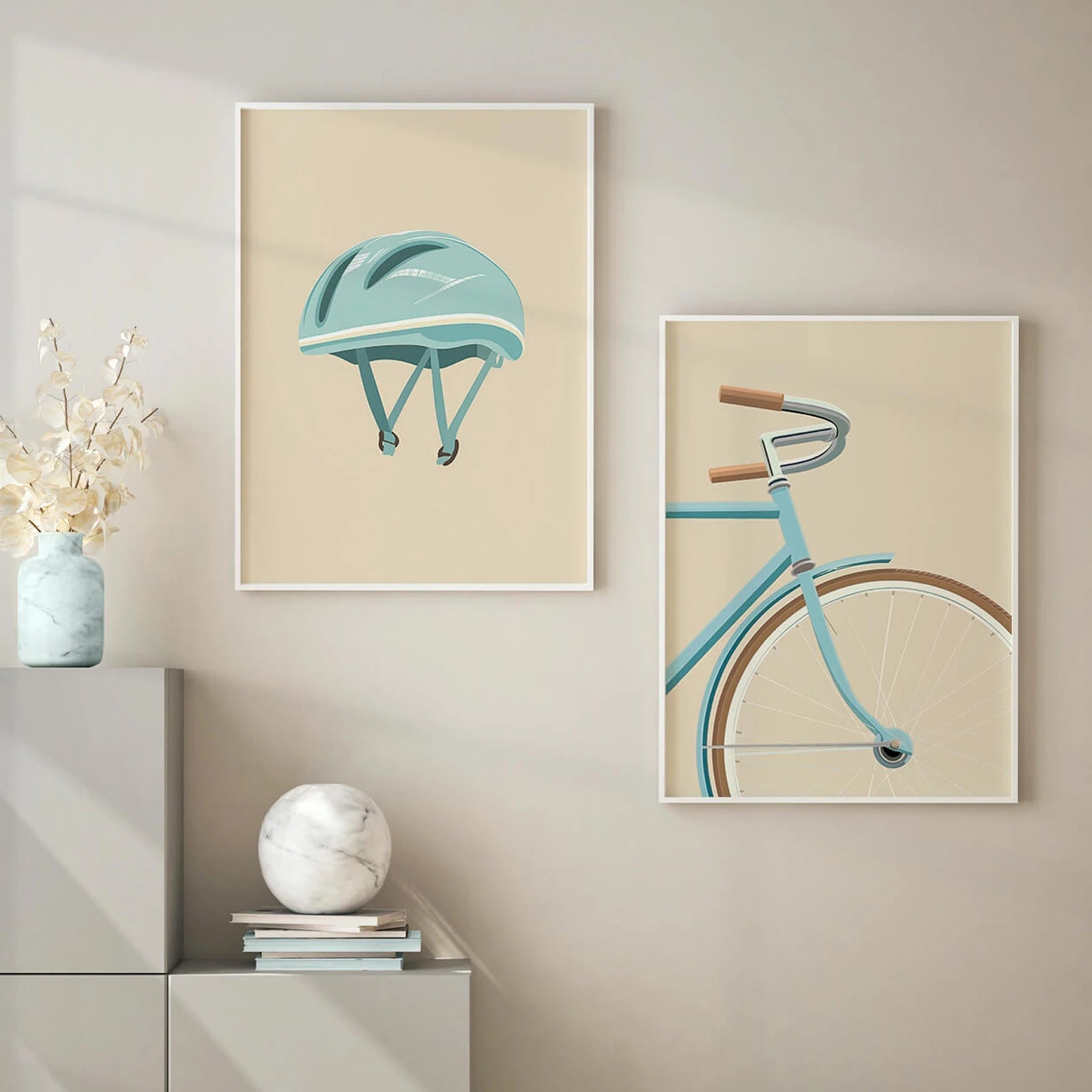 Light Blue Bike Kids Poster