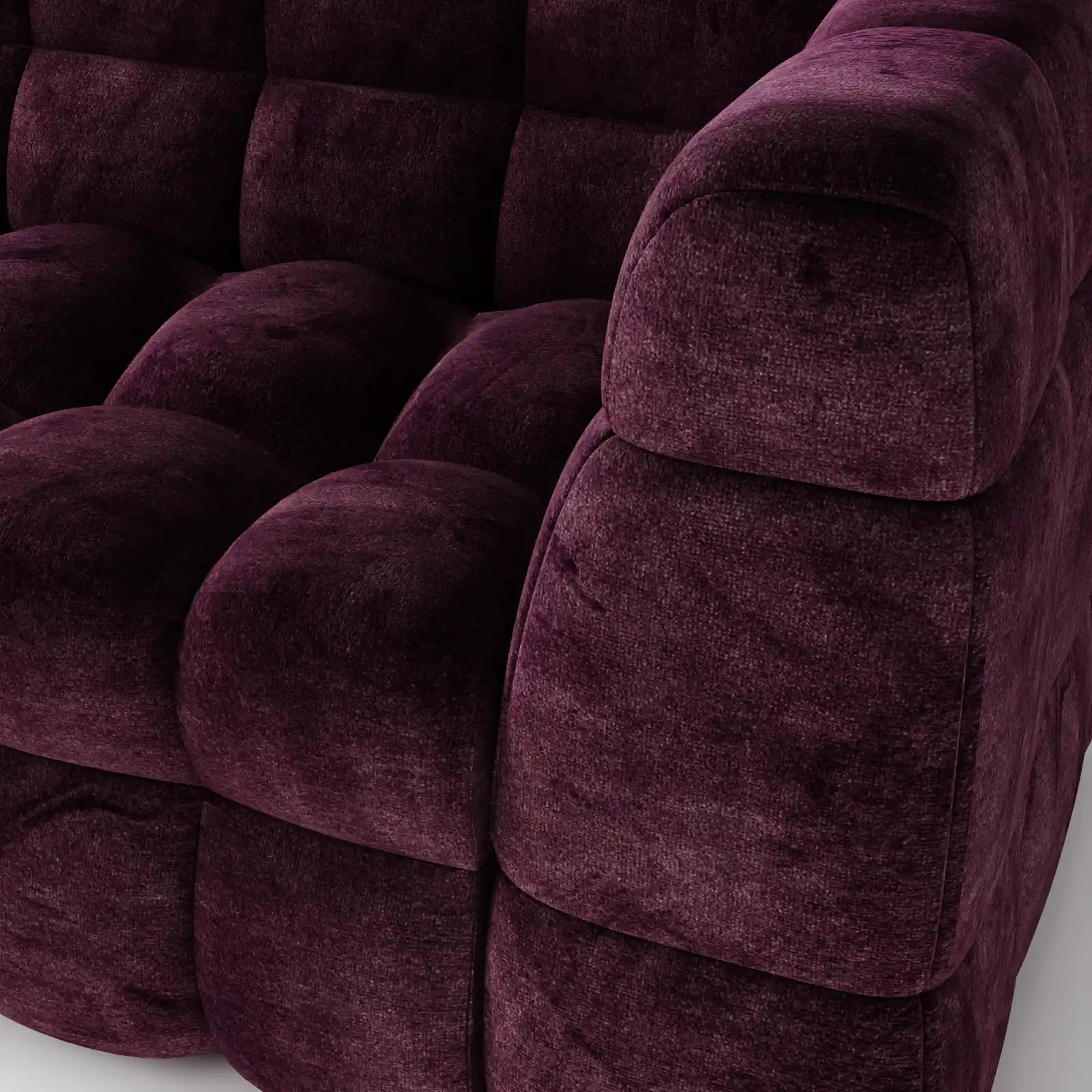 Airwave Velvet L-Shaped Sofa with Ottoman 4