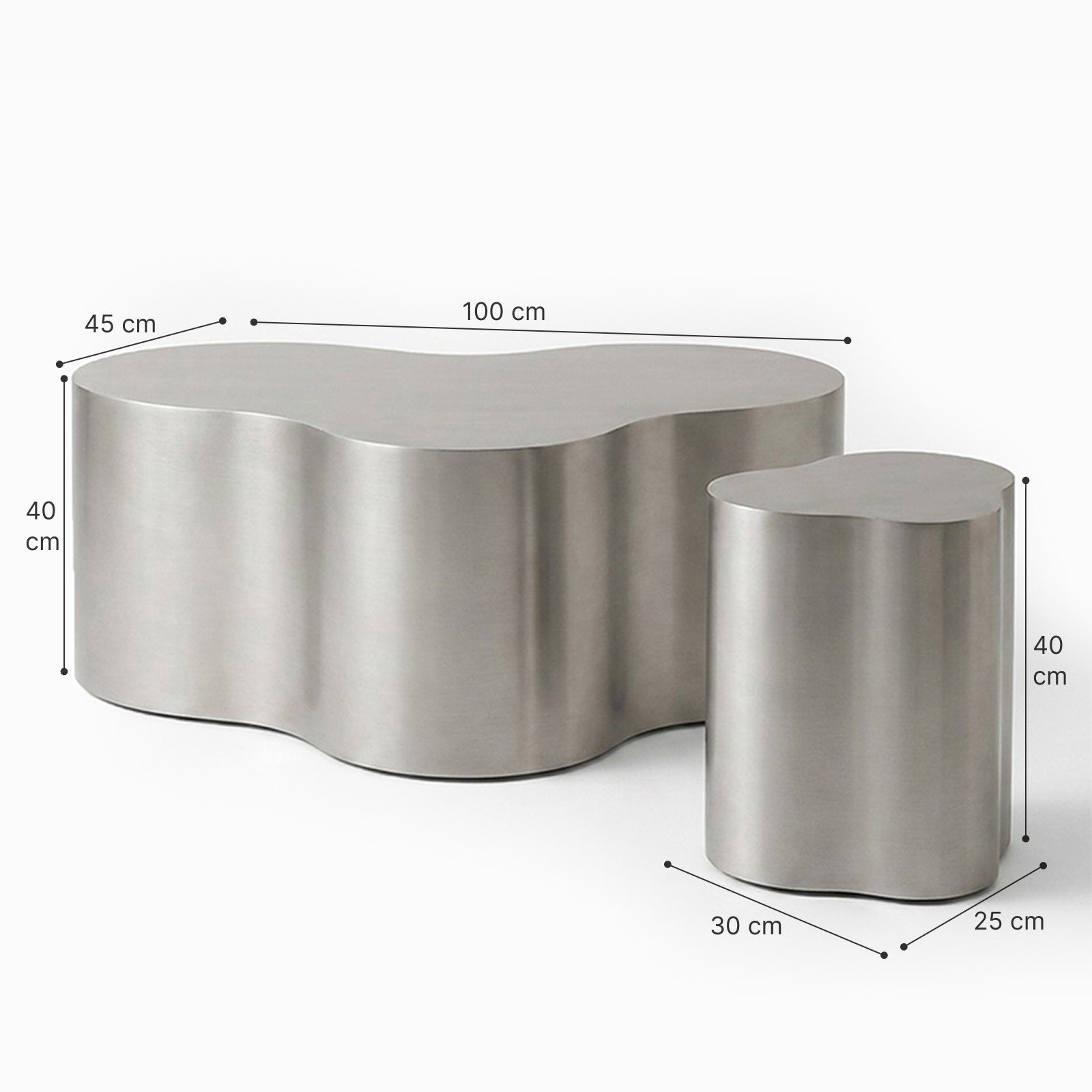 Ripple Steel Coffee Table Set of 2 image