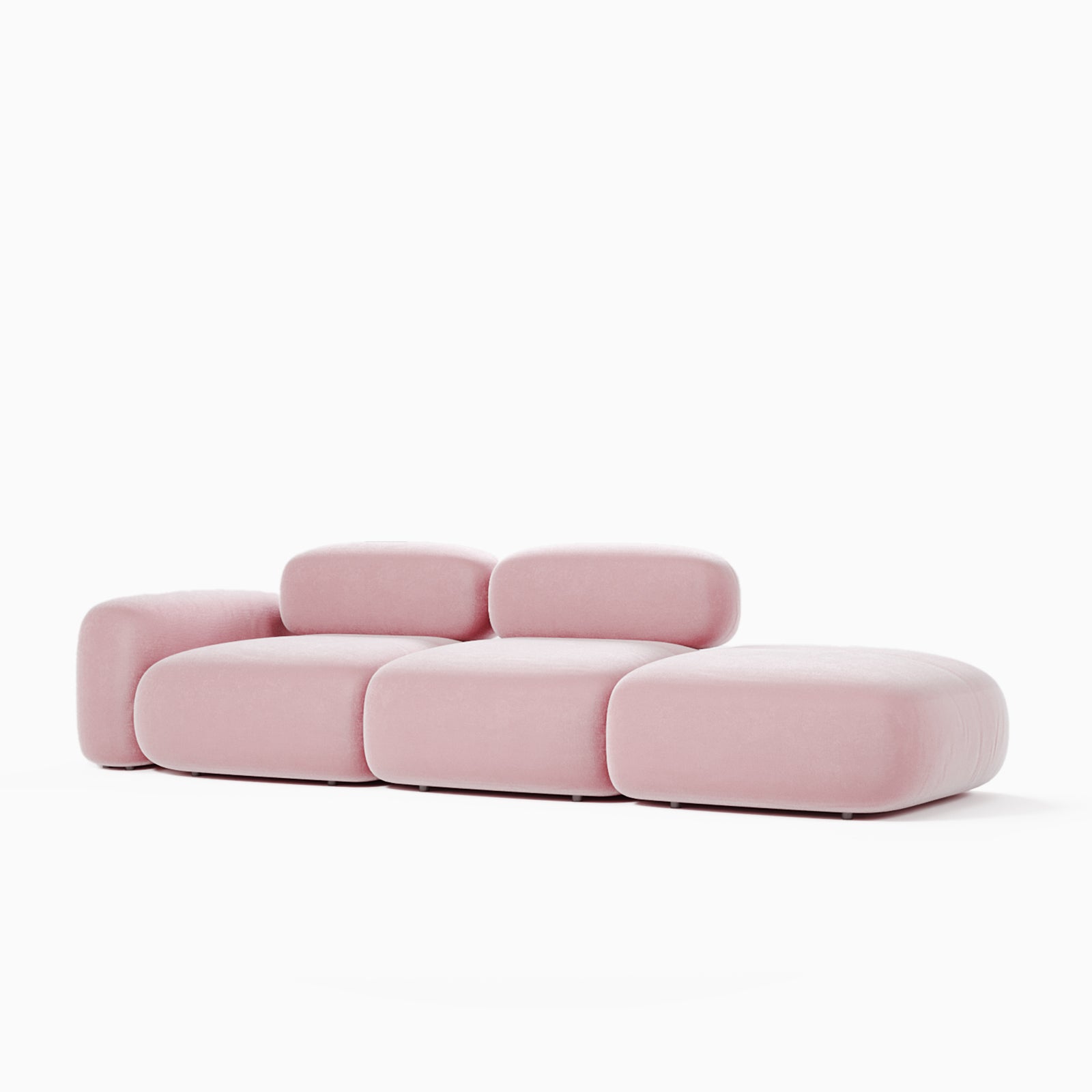 Fluffy 3-Seater Straight Sofa
