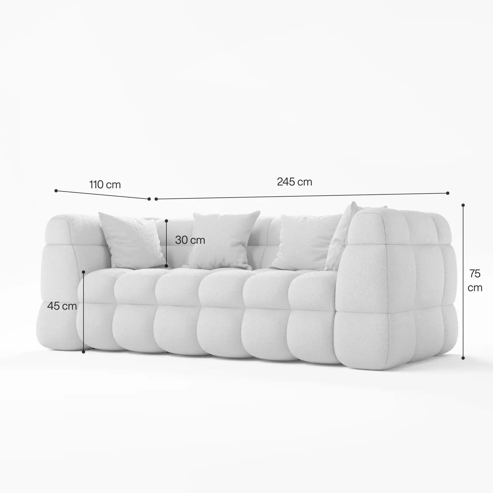 Airwave Boucle Sofa 2-Seater 6