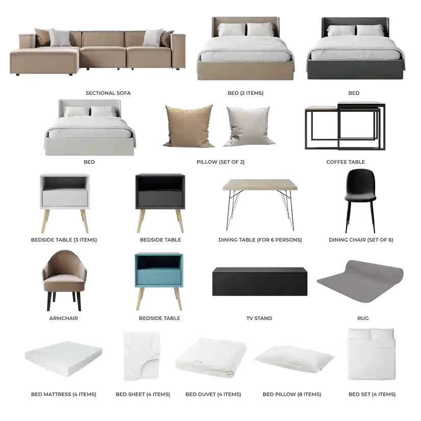 #Apartment Type/Number of Items_Villa/46 Items #Color_Cream