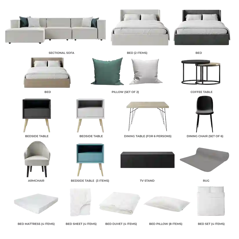 #Apartment Type/Number of Items_Villa/46 Items #Color_White