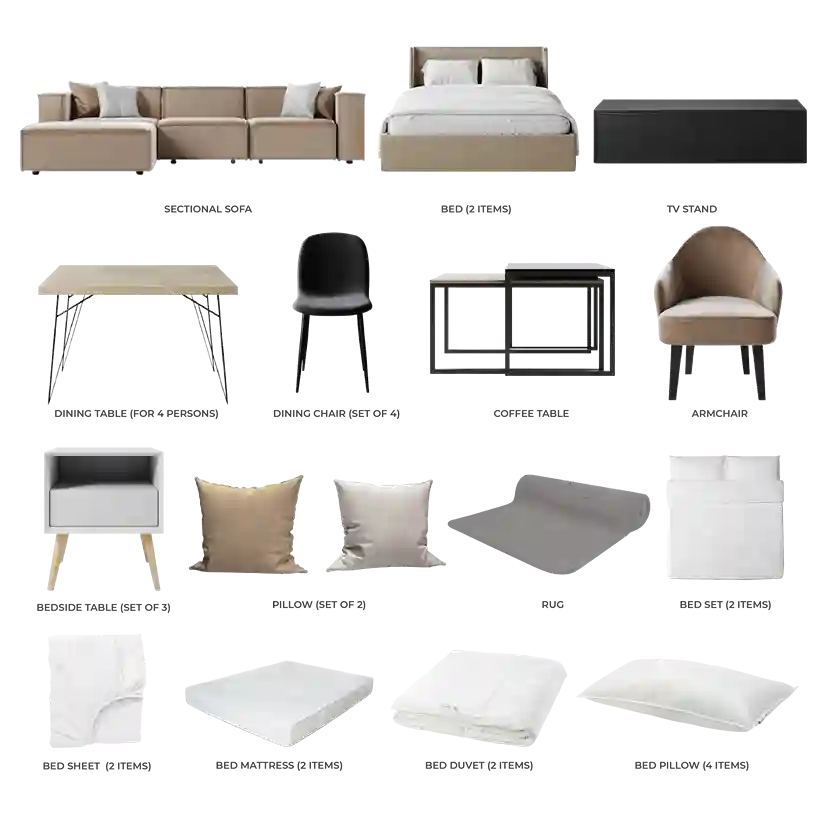 #Apartment Type/Number of Items_2-Bedroom/28 Items #Color_Cream