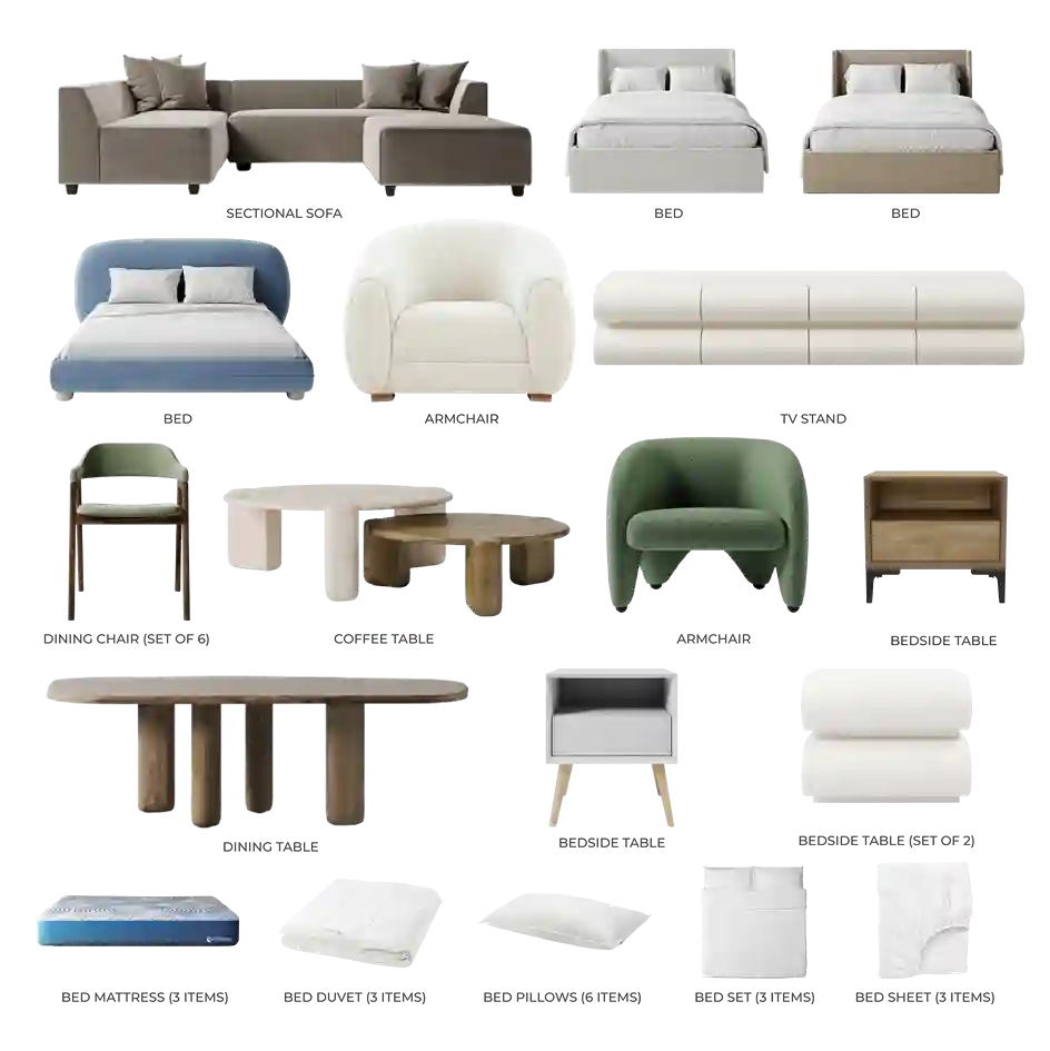 #Apartment Type/Number of Items_3-Bedroom/34 Items