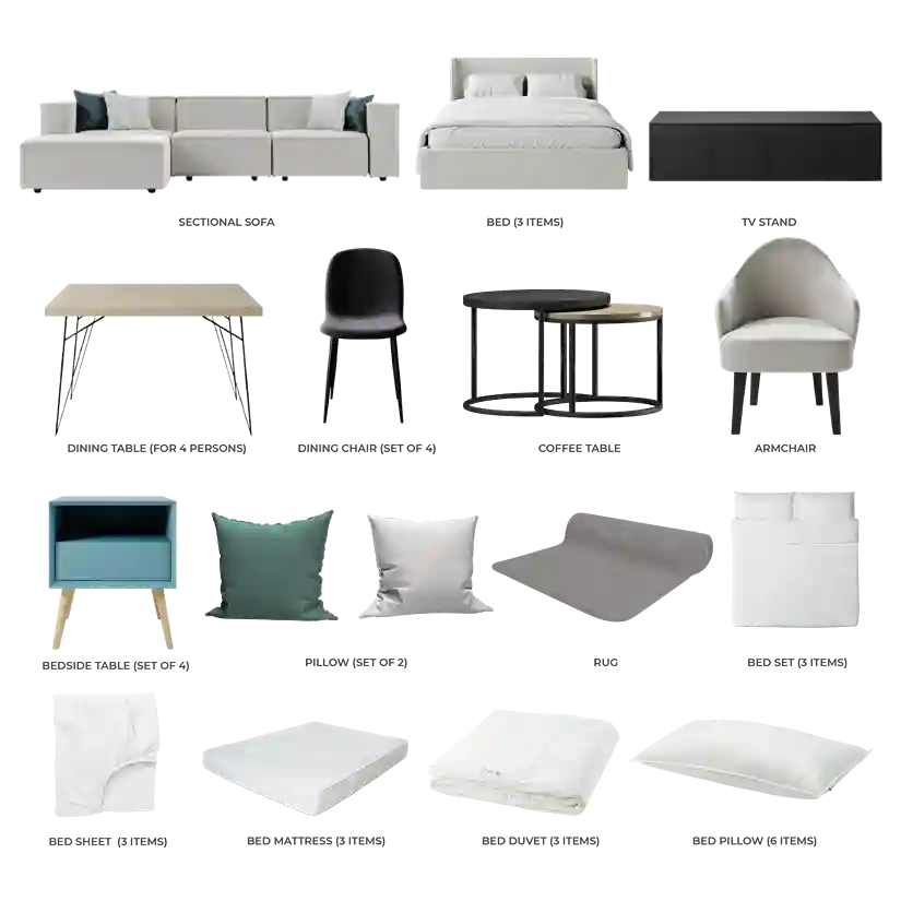#Apartment Type/Number of Items_3-Bedroom/36 Items #Color_White