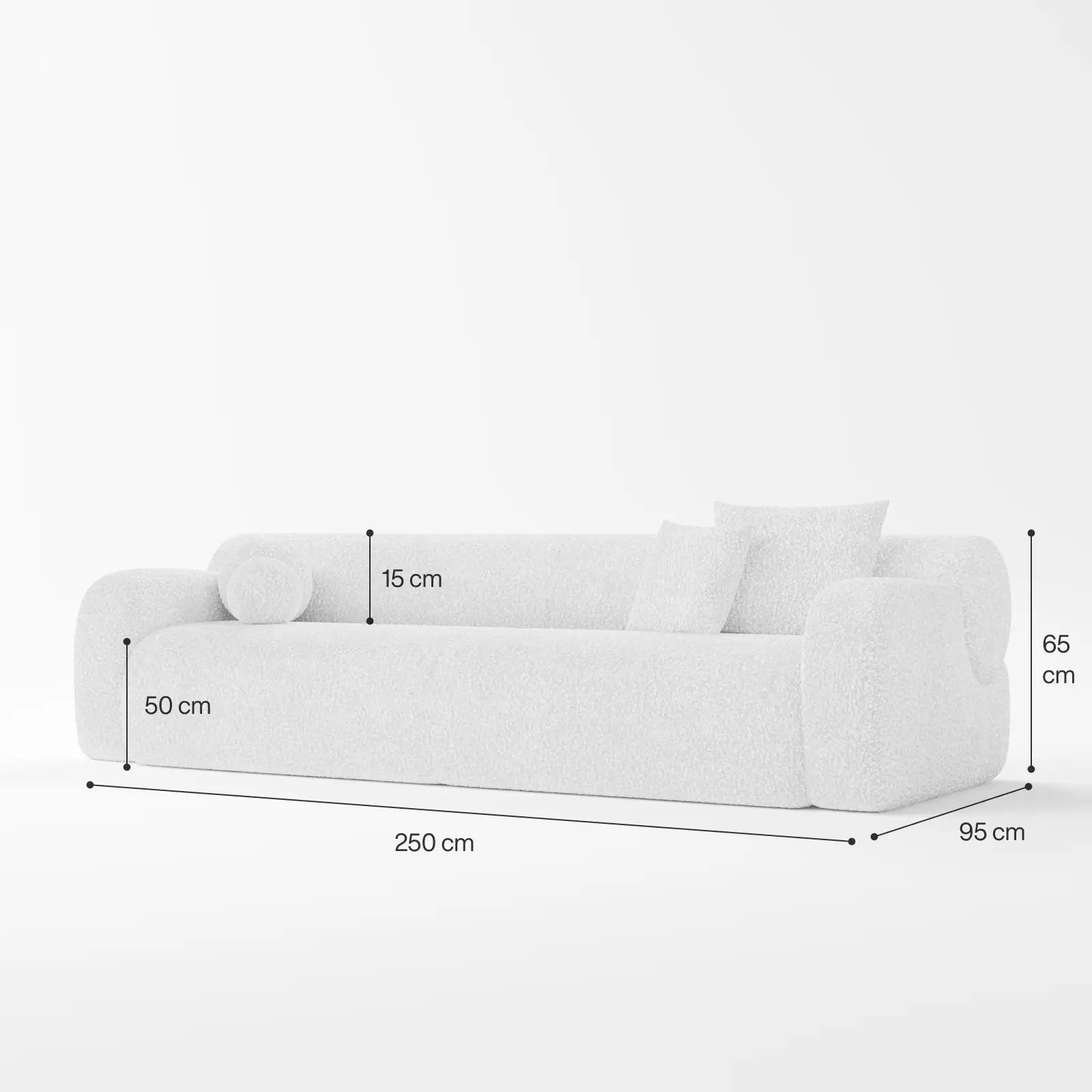 Azure Haven Boucle Sofa 2-Seater 6