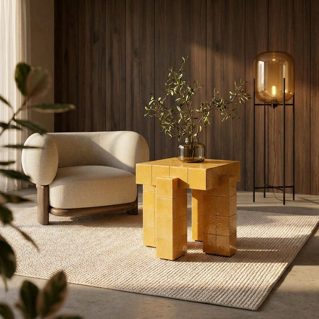 Honey Tile Side Table