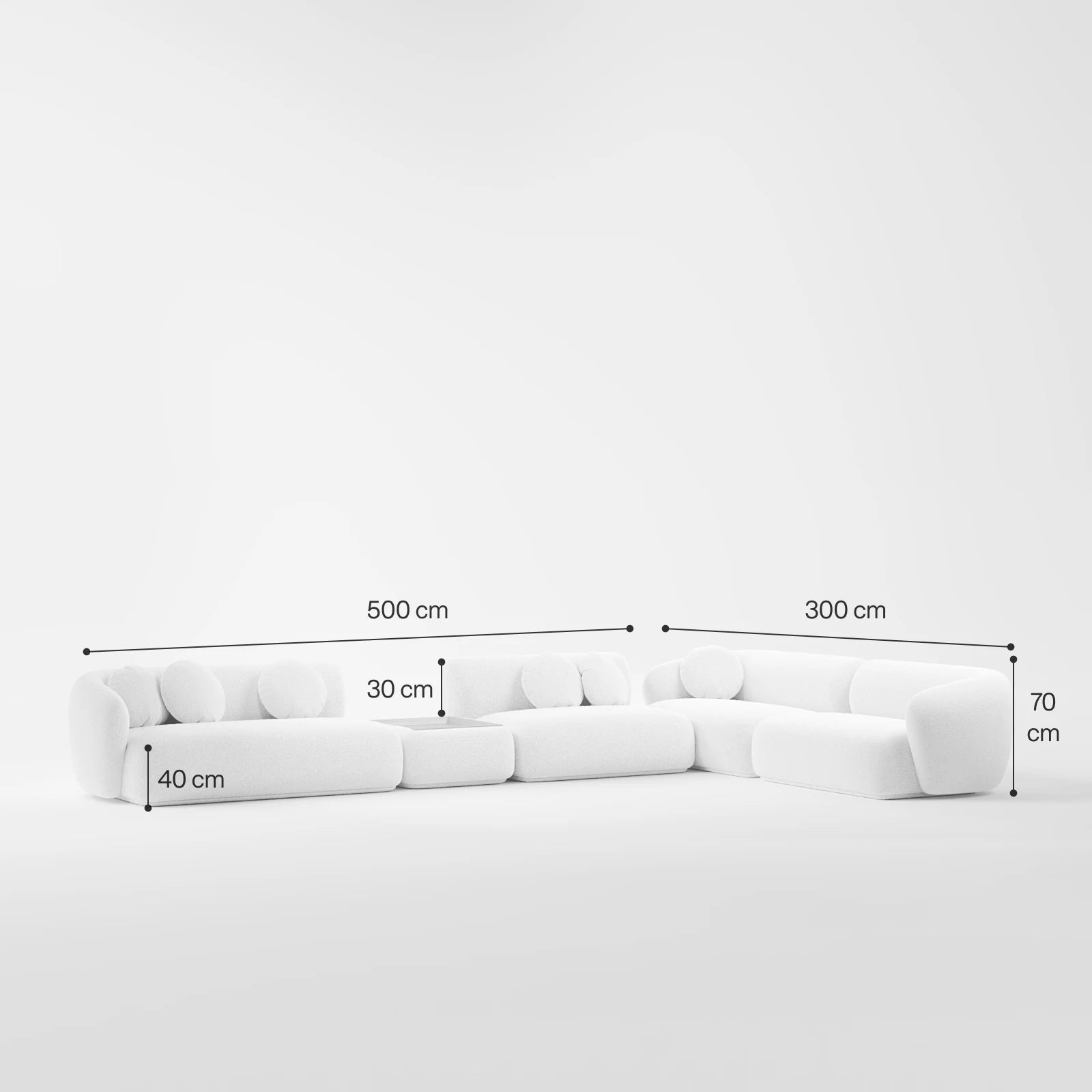 Bliss Boucle L-Shaped Modular Sofa 6