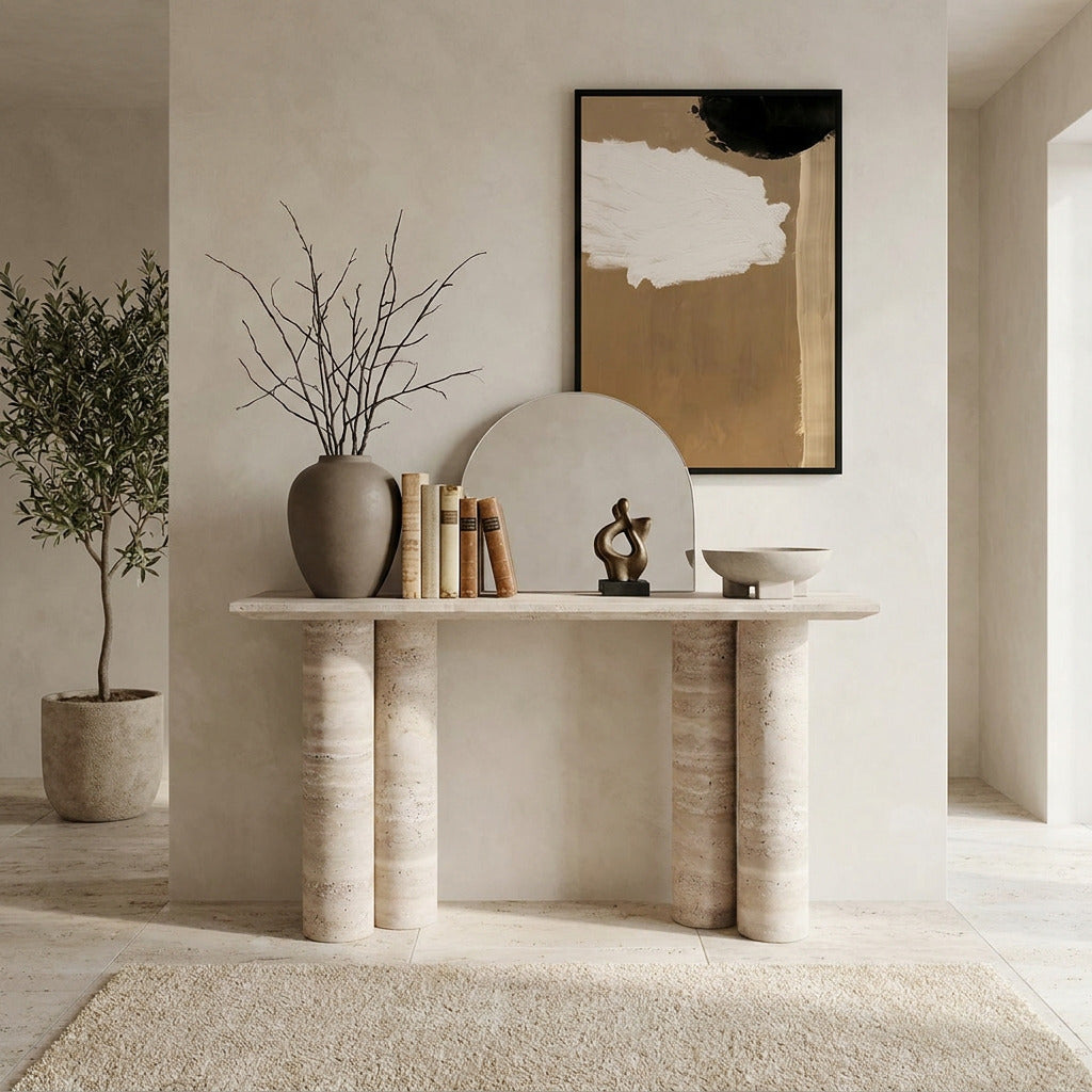 Solerno Travertine Twin Column Console image