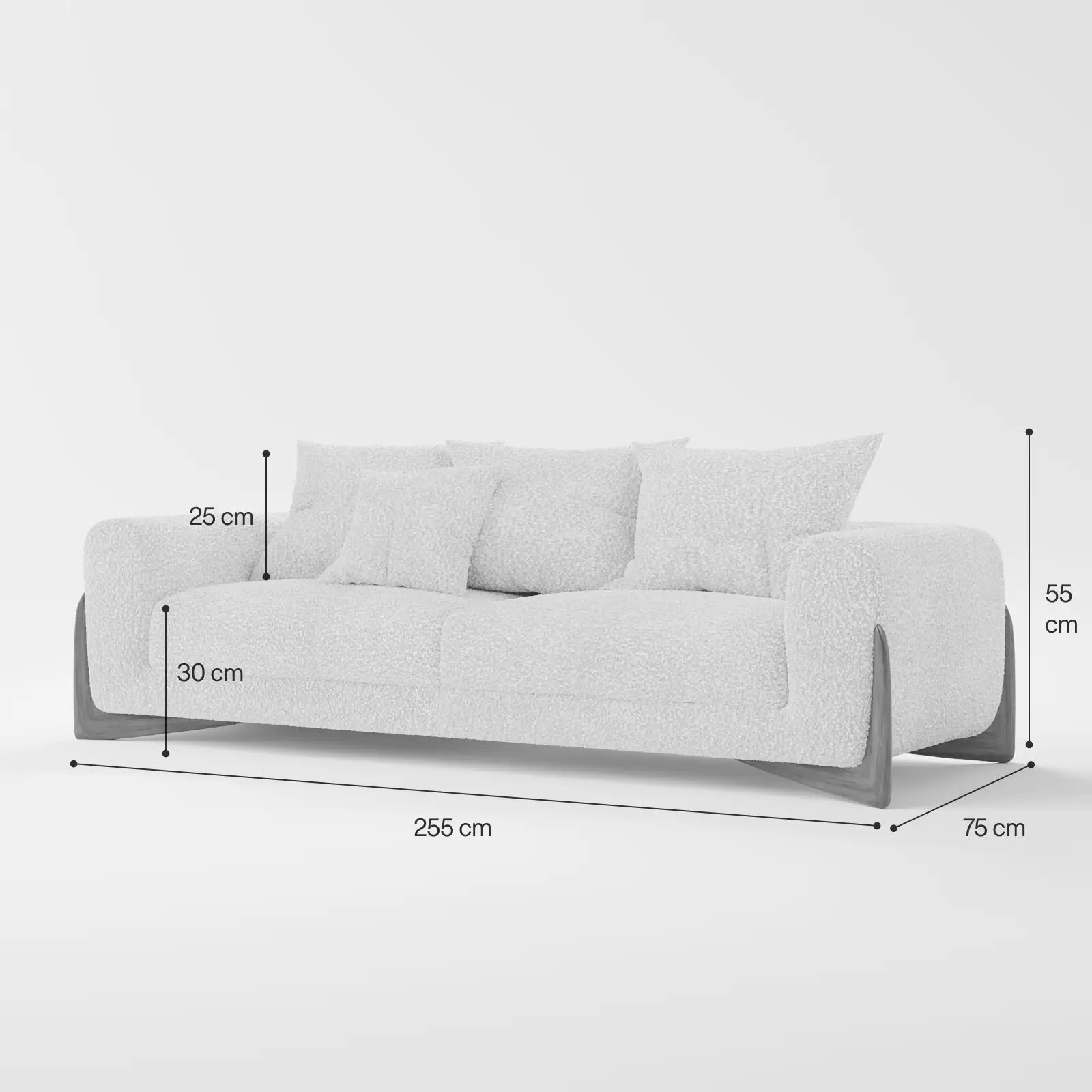 CloudSoft Boucle Lounge Sofa 2-Seater 6