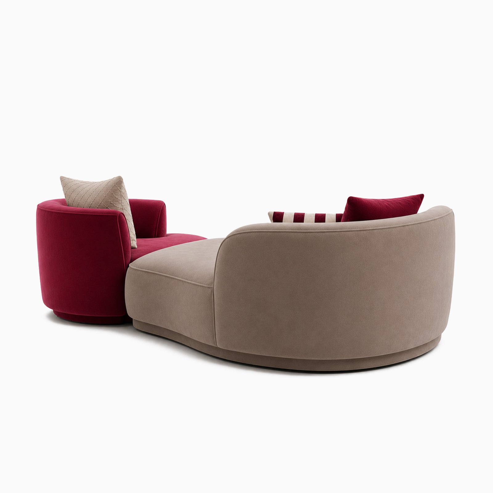 Claret 3-Seater Straight Sofa image