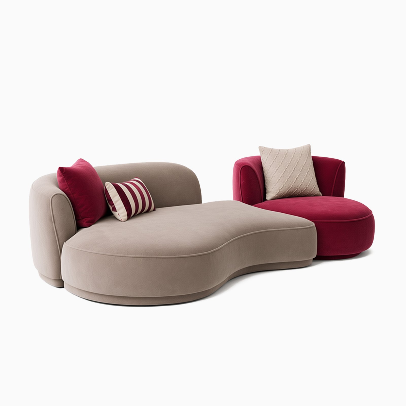 Claret 3-Seater Straight Sofa image
