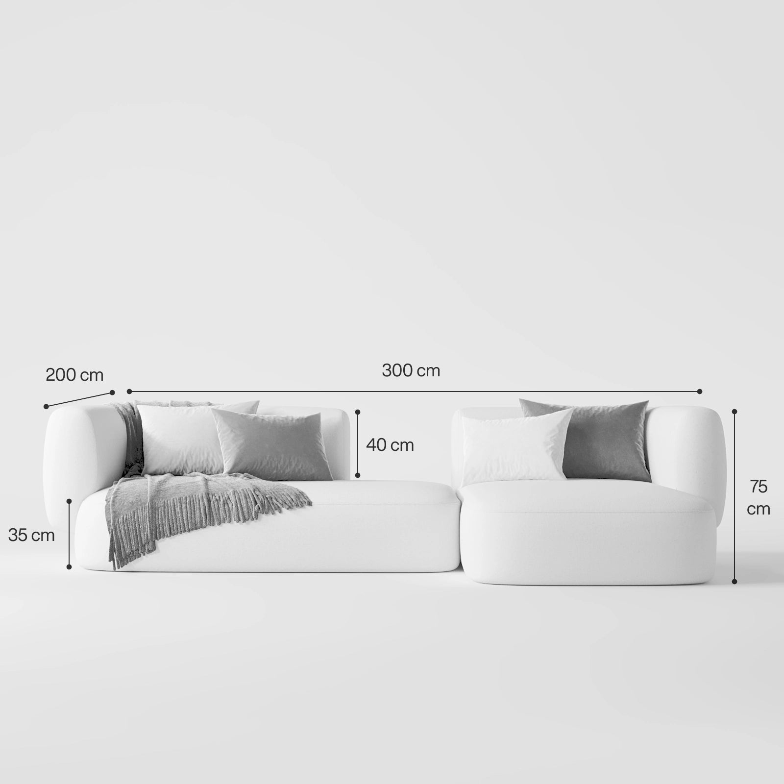 Essence Premium Boucle L-Shaped Sofa 6