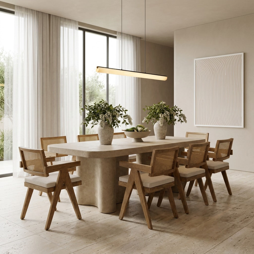 Liwa Cream Microconcrete Dining Table image