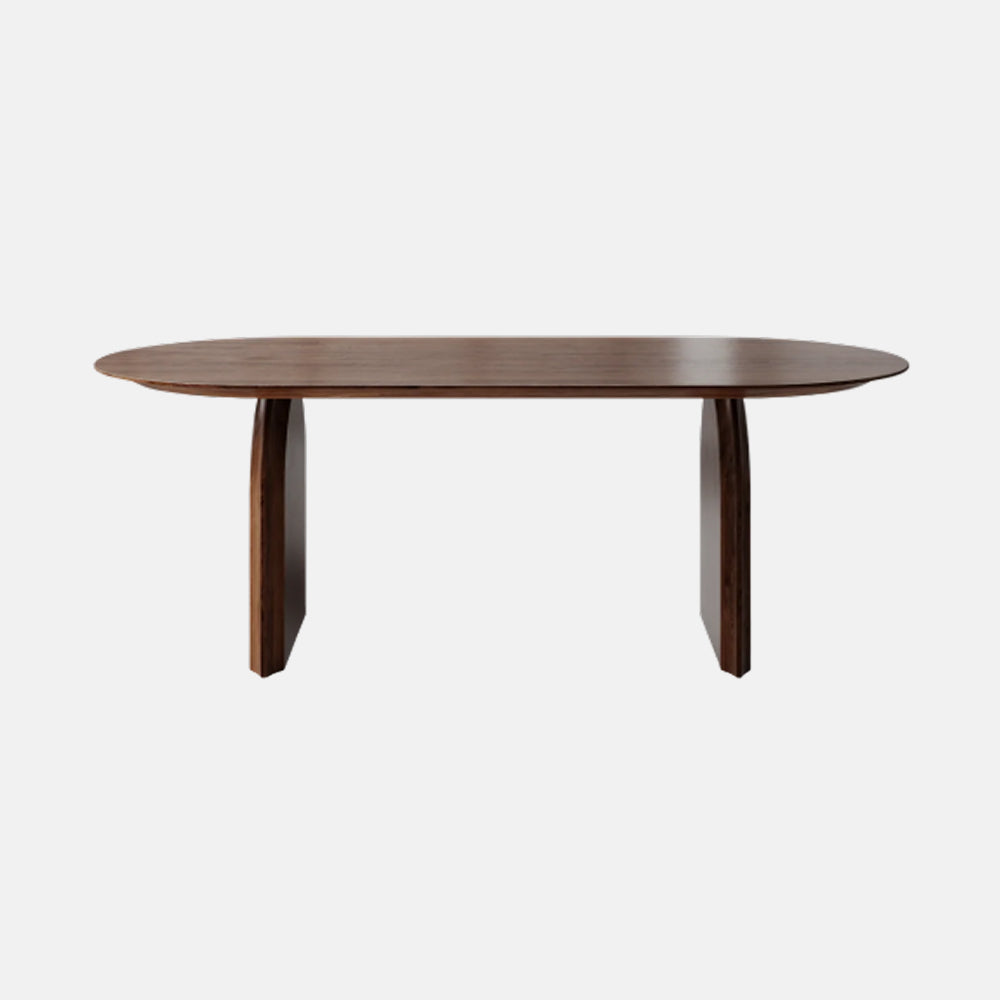 Sleek walnut table — apartment furniture package.