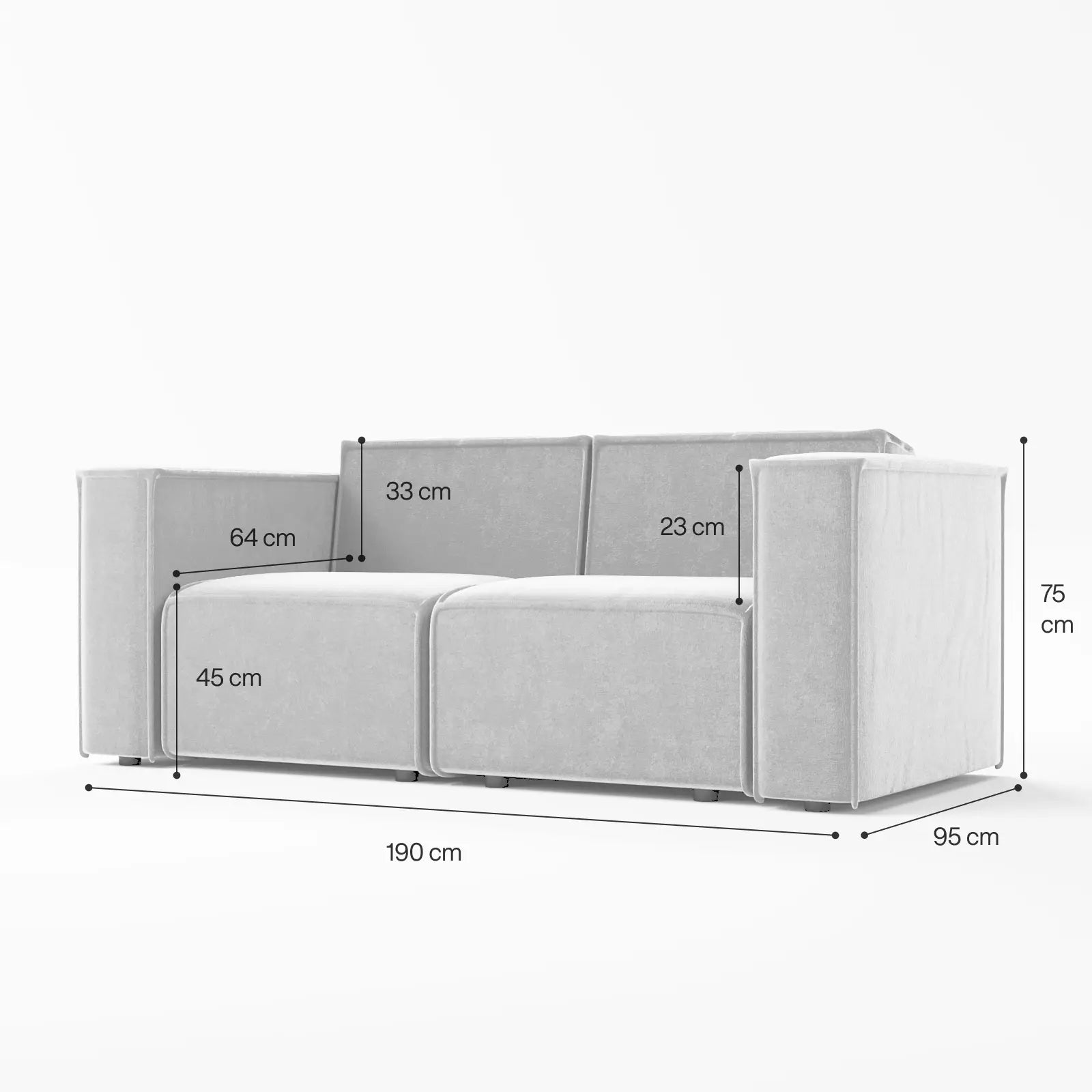 Lounge Modular Sofa 2-Seater 1