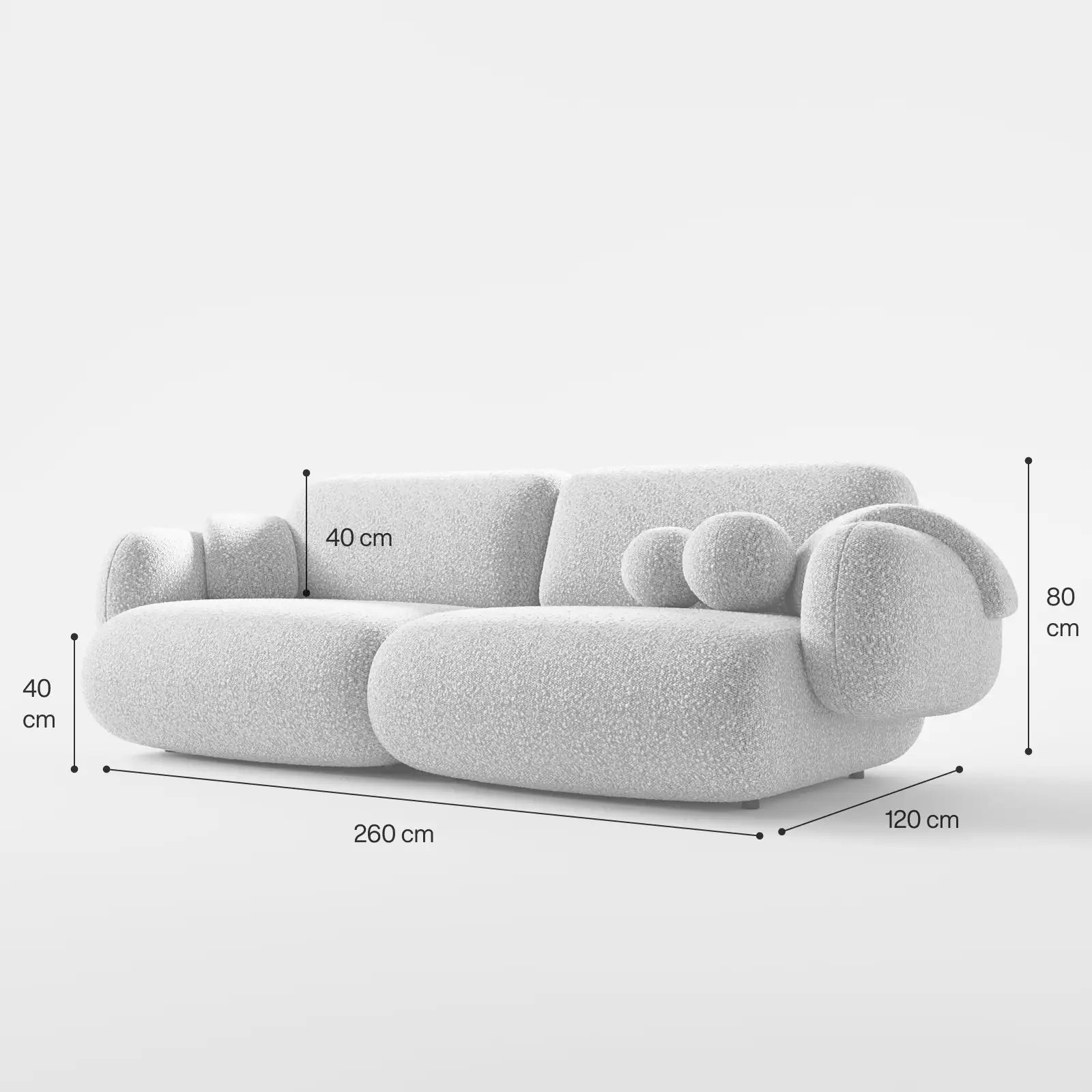 GentleRest Premium Boucle Sofa 3-Seater 6