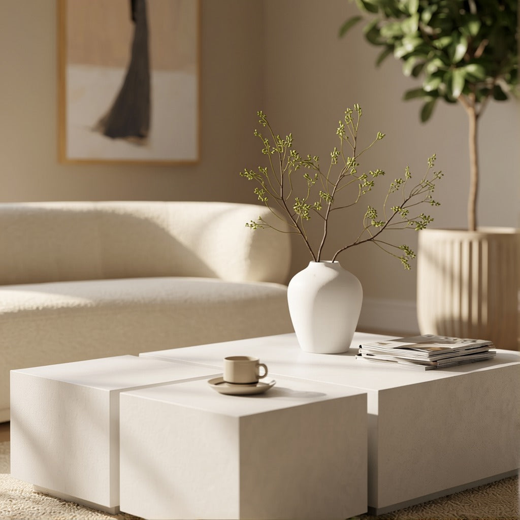 Maximilian White Microconcrete Coffee Table image