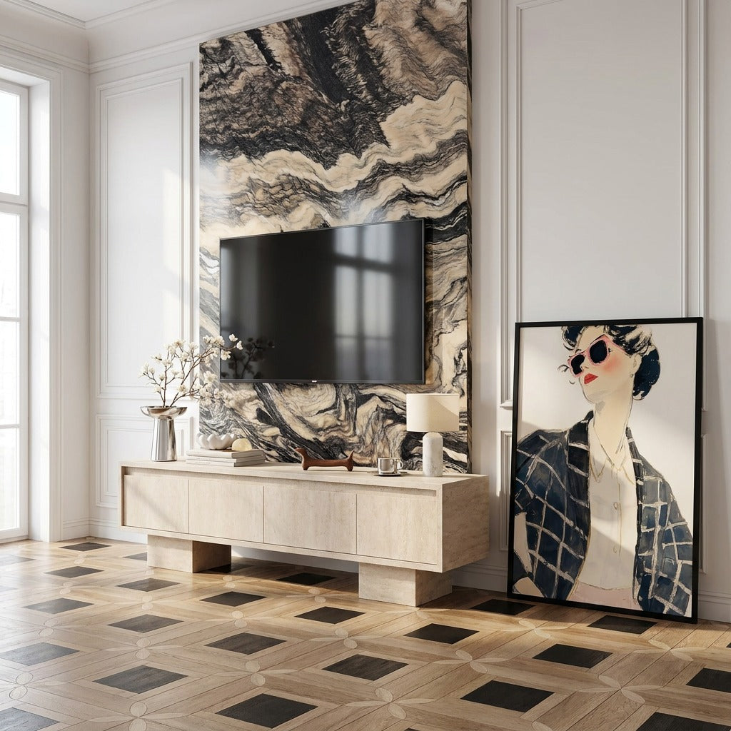 Orta Cream Travertine TV Stand