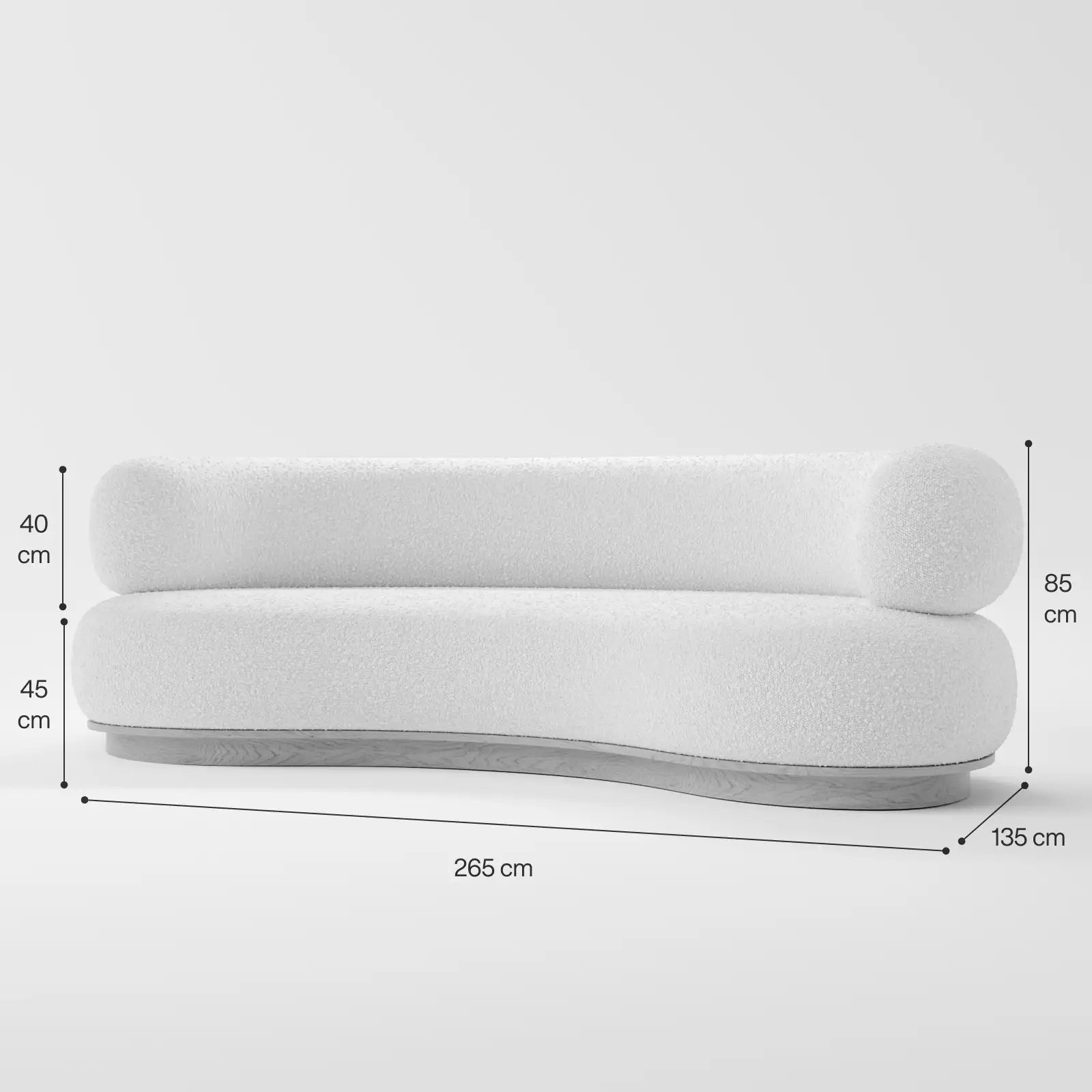 LuxeCurve Boucle Sofa 3-Seater 6