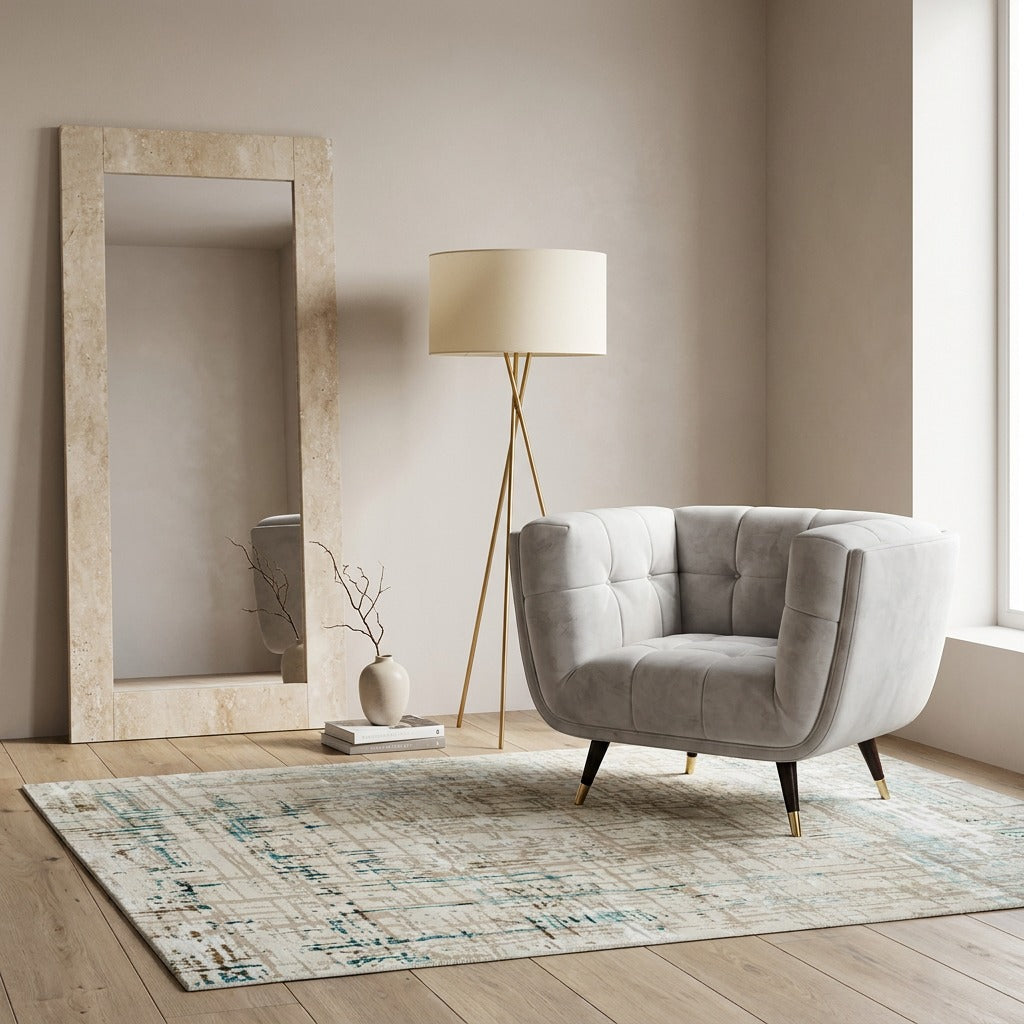 Annabelle Travertine Floor Mirror image