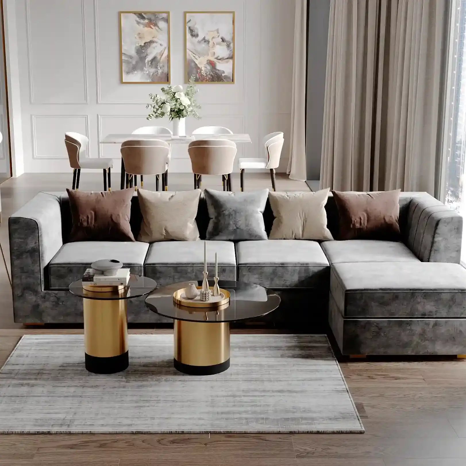 Grand Luxe Sofa 5-Seater with Ottoman 2