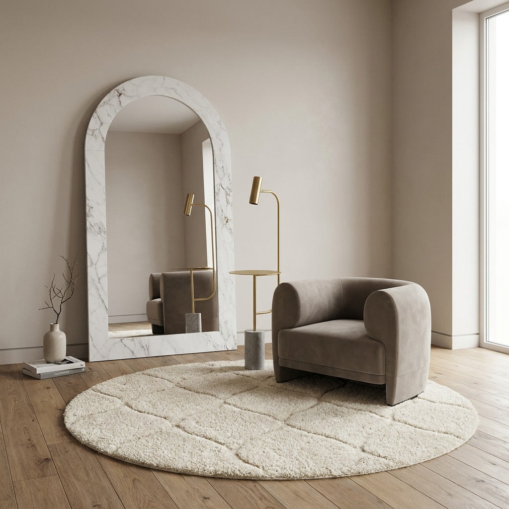 Amelia Marble Floor Mirror image