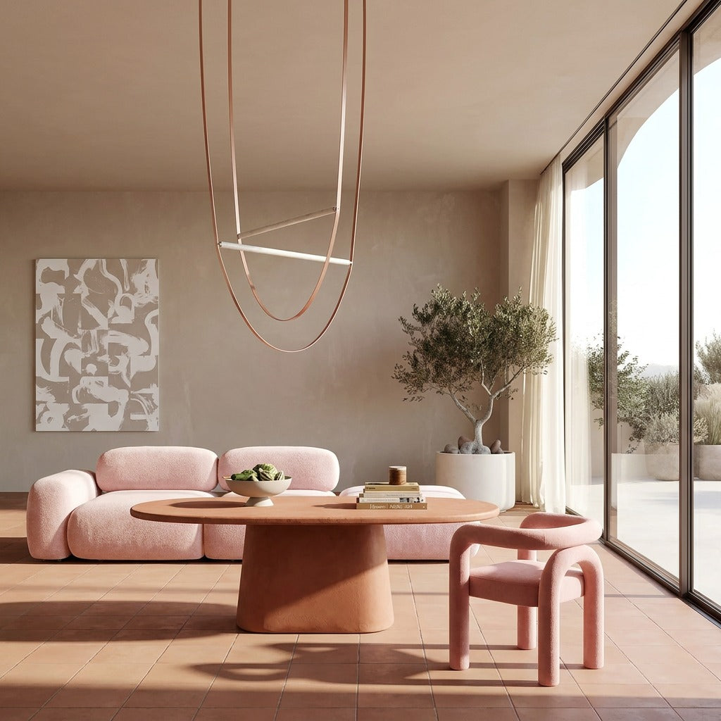 Erice Terracotta Microconcrete Dining Table image