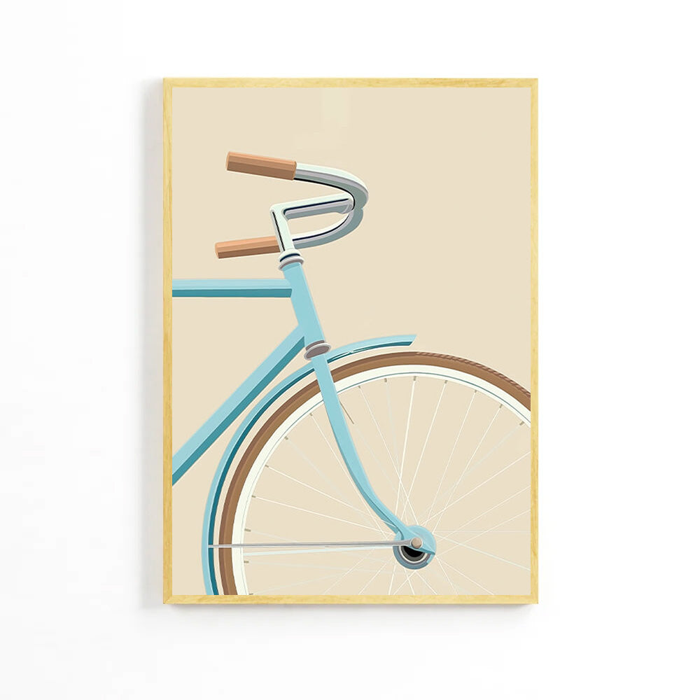 Плакат «Детский велосипед светло-голубого цвета» image