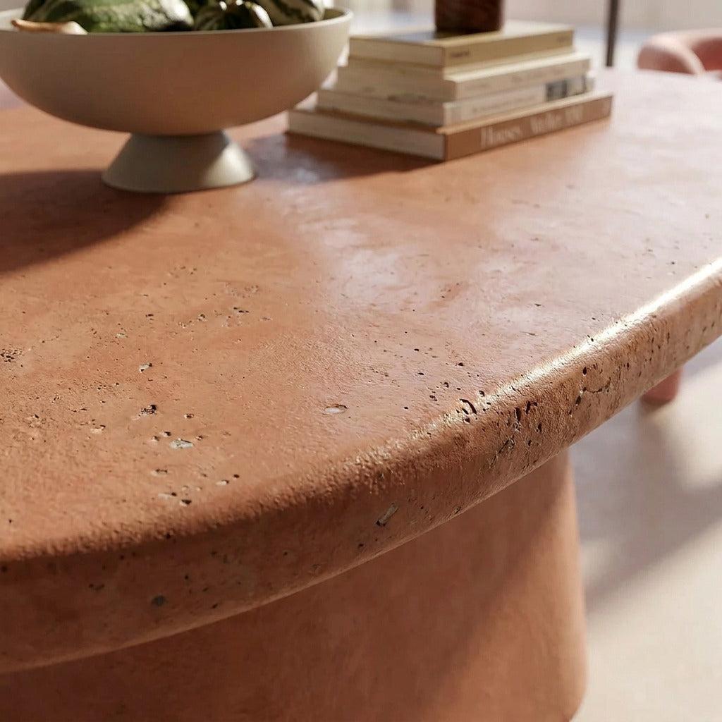 Erice Terracotta Microconcrete Dining Table image
