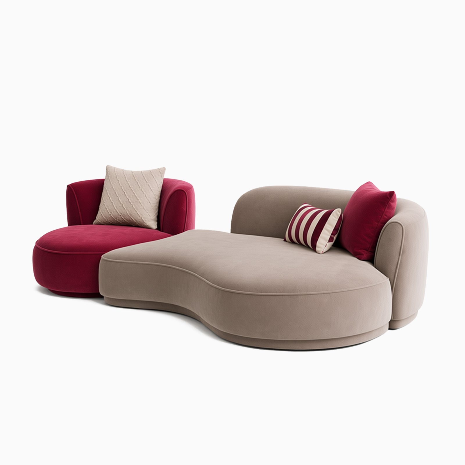 Claret 3-Seater Straight Sofa image