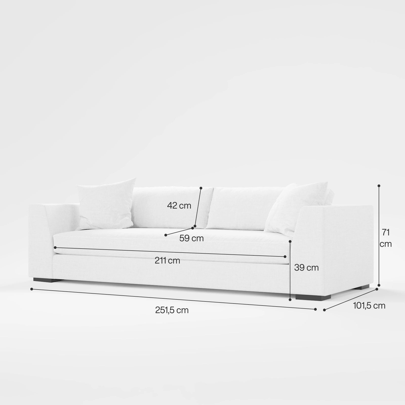 Villa Imperiale Linen Sofa 3-Seater 6