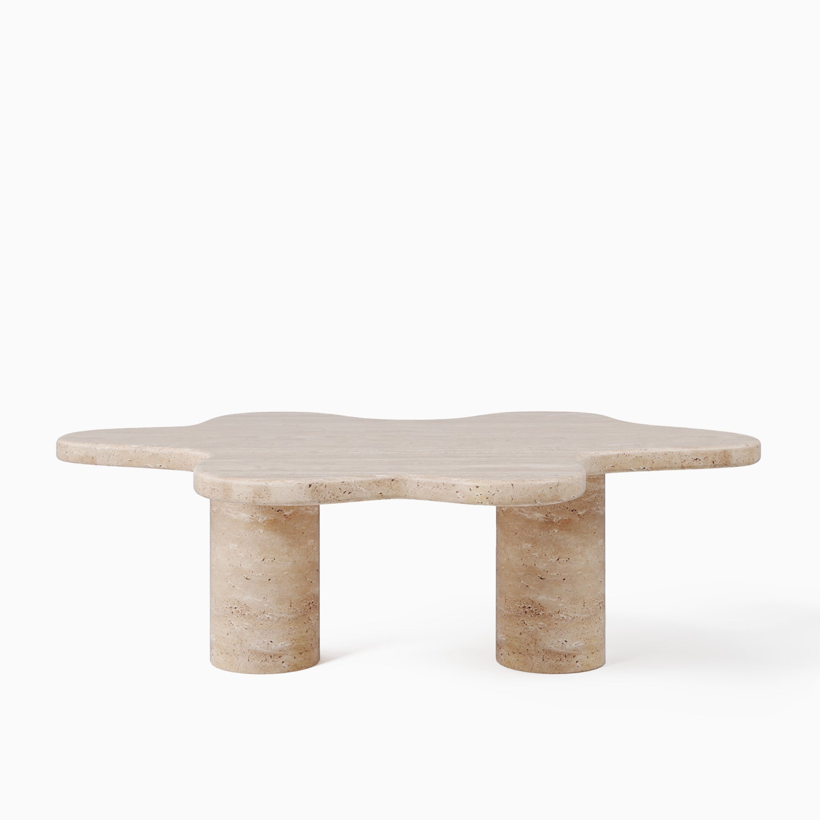 Lawrence Travertine Twin Pillars Base Coffee Table