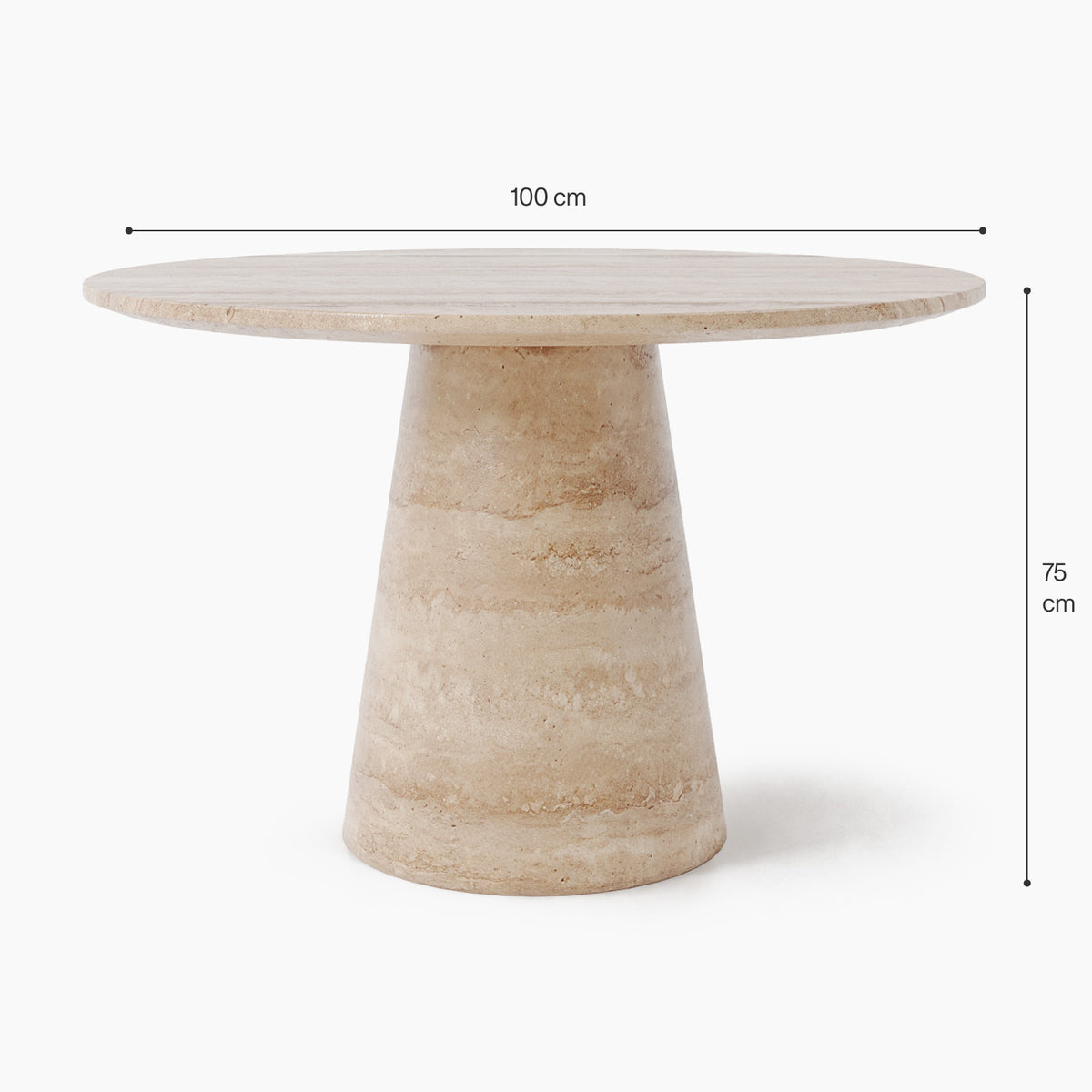 Adelle Cream Travertine Dining Table image