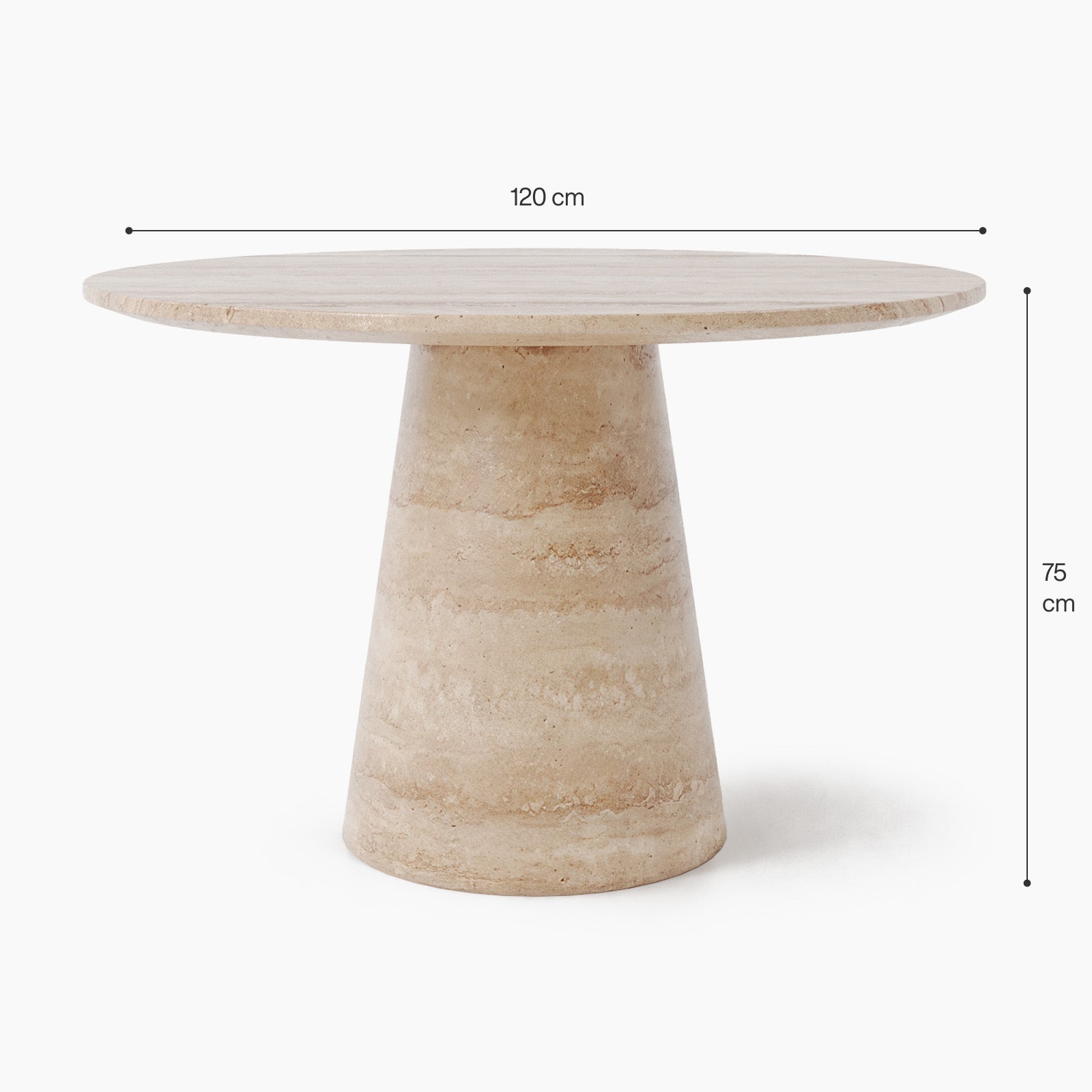 Adelle Cream Travertine Dining Table image