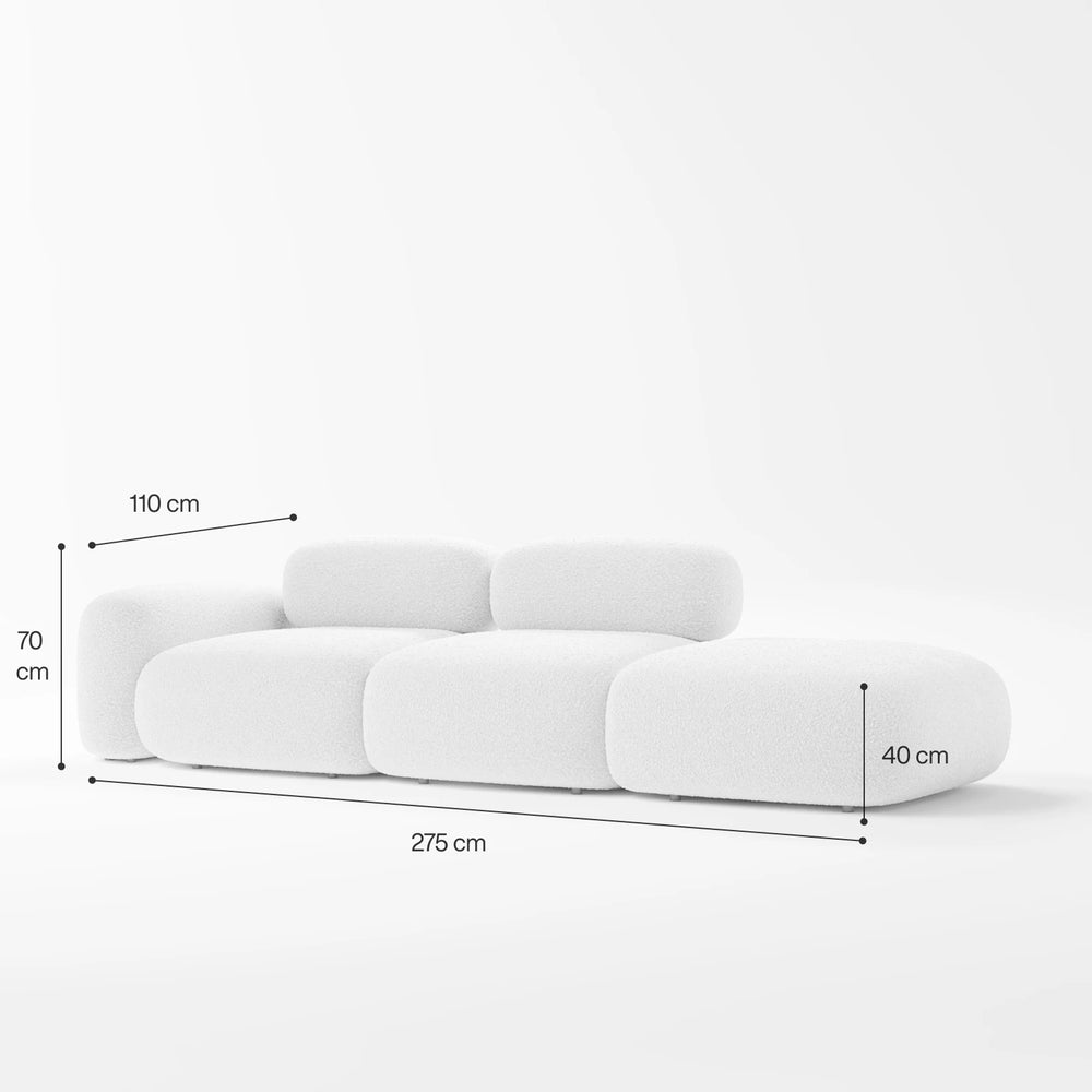 Fluffy 3-Seater Straight Sofa image