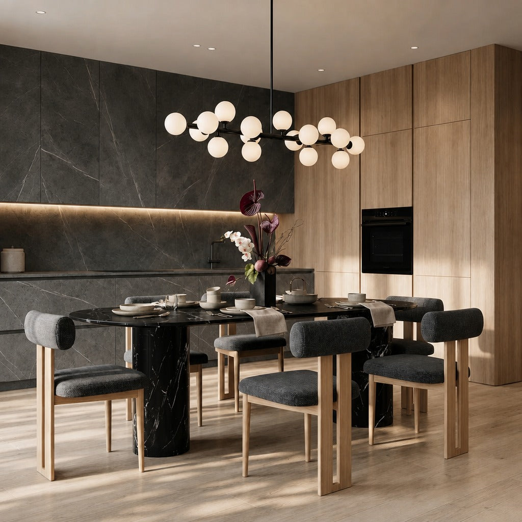 Modena Black Marquina Dining Table
