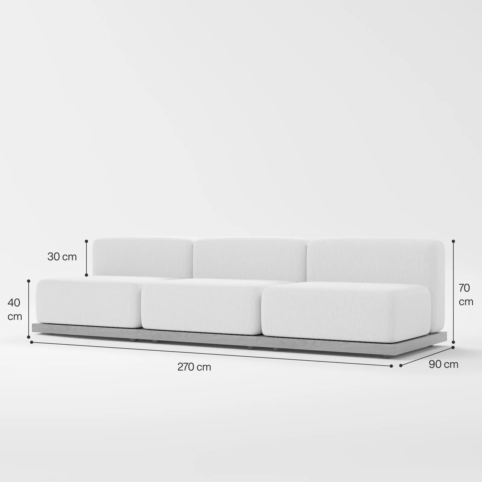 Sakura 3-Seater Straight Sofa image